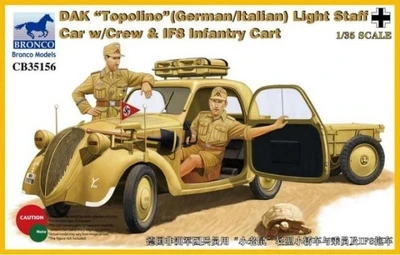 CB35156  техника и вооружение  DAK "Topolino" Light Staff Car w/Crew & IFS Infantry Cart  (1:35) 4544032700225