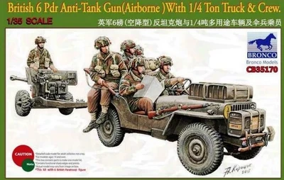 CB35170  техника и вооружение  British 6pdr Anti-Tank Gun (Airborne) With 1/4Ton Truck & Crew (1:35) 4544032750114