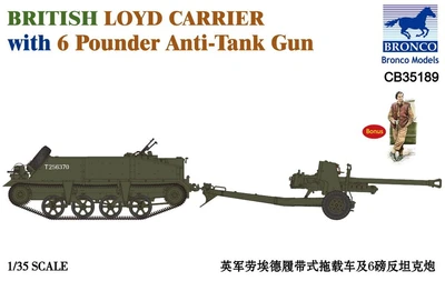 CB35189  техника и вооружение  British Loyd Carrier with 6 Pounder Anti-Tank Gun  (1:35) 6970162330519