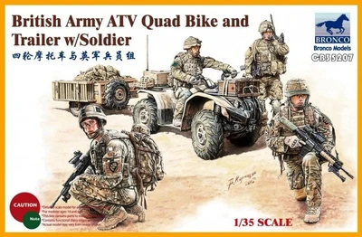 CB35207  техника и вооружение  British Army ATV Quad Bike and Trailer w/Soldier  (1:35) 4544032739362