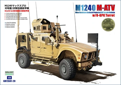 GH72A01-20  техника и вооружение  M1240 (M-ATV) MRAP w/O-GPK Turret (rebox Ver.2020)  (1:72) 6957678112747