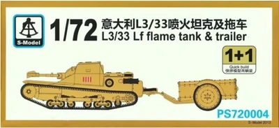 PS720004  техника и вооружение  L3/33 Lf Flame Tank & Trailer 1+1 Quickbuild  (1:72) 2000000192710