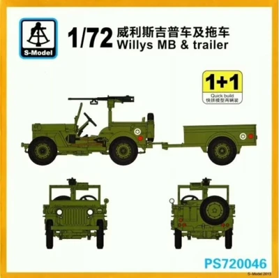 PS720046  техника и вооружение  Willys MB & Trailer 1+1 Quickbuild  (1:72) 2000000192871