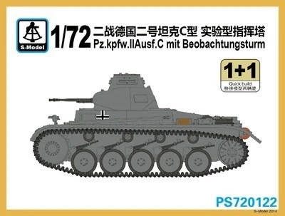 PS720122  техника и вооружение  Pz.kpfw. II Ausf. C mit Beobachtungsturm 1+1 Quickbuild  (1:72) 2000000217536