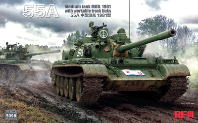 RM-5098  техника и вооружение  Танк-55A Medium Tank Mod. 1981 with workable track links  (1:35) 4897062621382