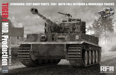 RM-5100  техника и вооружение  Tiger I Mid. Standard/Cut Parts 2in1 w/full interior  (1:35) 4897062621535