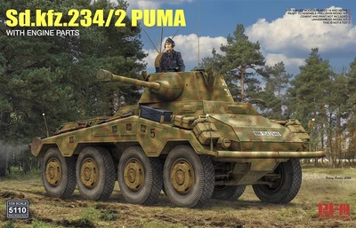 RM-5110  техника и вооружение  Sd.Kfz.234/2 PUMA with Engine Parts  (1:35) 4897062621702