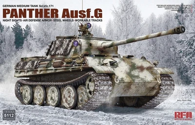 RM-5112  техника и вооружение  Sd.Kfz171 Panther G Night Sights+Air Defense Armor+Steel Wheel (1:35) 4897062621719