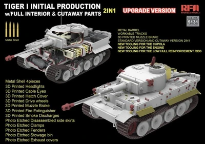 RM-5131  техника и вооружение  Pz.Kpfw. VI Ausf. E Tiger I w/Full Interior & Cutaway Parts  (1:35) 4897062622099