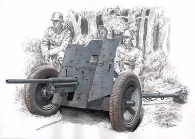 SA72024  техника и вооружение  3,7cm Pak 36 German Anti-Tank Gun  (1:72) 8594071088255