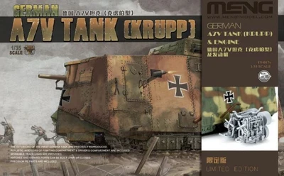 TS-017s  техника и вооружение  German A7V Tank (Krupp) & Engine  (1:35) 4897038550913