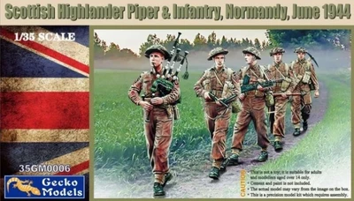 35GM0006  фигуры  Scottish Highlander Piper & Infantry Normandy, June 1944  (1:35) 4892667350064