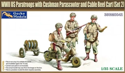 35GM0042  фигуры  WWII US Paratroops w/Cushman Parascooter and cable reel cart (Set 2)  (1:35) 4892667350422