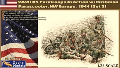 35GM0043  фигуры  WWII US Paratroops in Action w/Cushman Parascooter, NW Europe,1944 (Set 3)  (1:35) 4892667350439