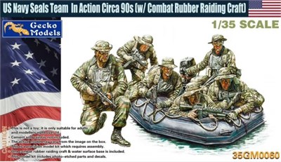 35GM0060  фигуры  US Navy Seals Team In Action Circa 90s w/Combat Rubber Raiding Craft  (1:35) 4892667350606