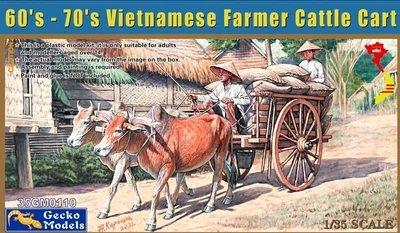 35GM0110  фигуры  60's-70's Vietnamese Farmer Cattle Cart  (1:35) 4892667351108