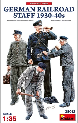 38012  фигуры  GERMAN RAILROAD STAFF 1930-40s  (1:35) 4820183311986