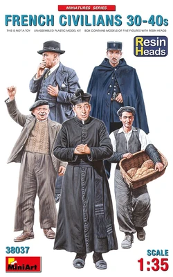 38037  фигуры  FRENCH CIVILIANS ’30-’40s. RESIN HEADS  (1:35) 4820183313256