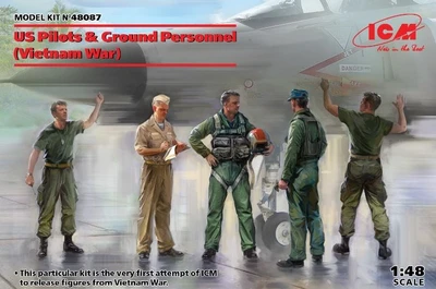 48087  фигуры  US Pilots & Ground Personnel (Vietnam War)  (1:48) 4823044408016
