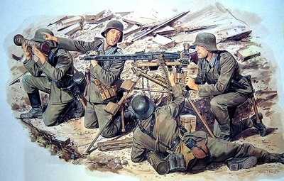 6064  фигуры  German MG42 Heavy Machine Gun Team  (1:35) 89195860644