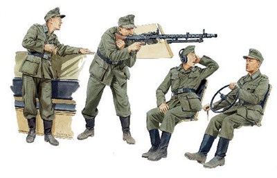 6193  фигуры  German Halftrack Crewmen  (1:35) 89195861931