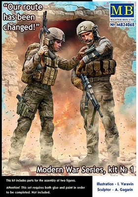 MB24068  фигуры  "Modern War Series, kit No. 1. "Our route has been changed!"  (1:24) 2000000153124