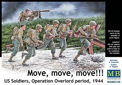 MB35130  фигуры  "Вперед, вперед!!! "Американские солдаты, операция Оверлорд, 1944"  (1:35) 2000000070414