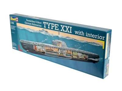 05078  флот  Подводная лодка  Deutsches U-Boot German Submarine Type XXI with interior  (1:144) 4009803050782