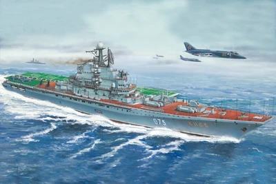 05207  флот  Kiev/Minsk 2 in 1 USSR aircraft carrier  (1:550) 9580208052076