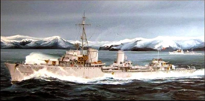 05321  флот  Немецкий эсминец Z-25, 1944г. (1:350) 9580208053219