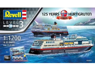 05692  флот  125 Years Hurtigruten 1893-2018  (1:1200) 4009803056920