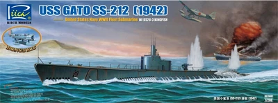 RS20001  флот  USS Gato SS-212 (1942) USA Navy WWII Fleet Submarine w/ OS2U-3 Kingfisher  (1:200) 6953391900067