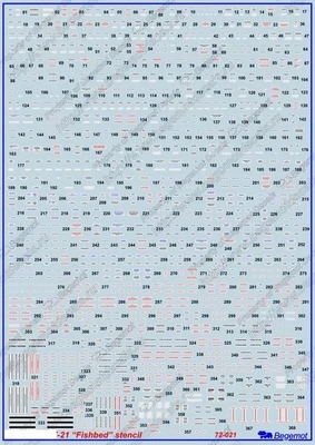 72021  декали  M&G-21 технические надписи  (1:72) 2000000183855