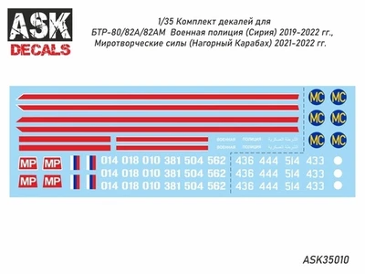 ASK35010  декали  БТР-80/82 Военная полиция  (1:35) 2000000242828