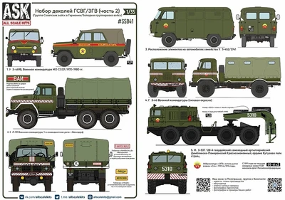 ASK35042  декали  Декали для бронеавтомобиля Звезда-В на шасси УР@Л-4320-31 (Trump 01071) (1:35) 2000002148753