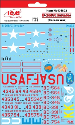 D4802  декали  B-26B/C Invader (Korean War)  (1:48) 4823044405459