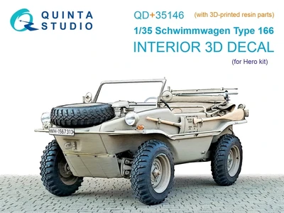 QD+35146  декали  3D Декаль кабины Schwimmwagen Type 166 (Hero) (с 3D- деталями) (1:35) 2000002191681