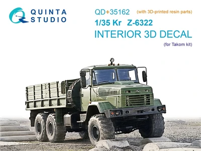 QD+35162  декали  3D Декаль интерьера кабины КР@З-6322 (Takom) (с 3D-печатными деталями)  (1:35) 2000002202110