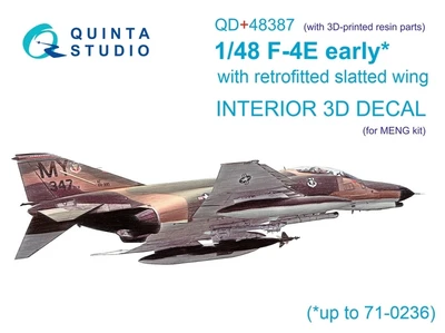 QD+48387  декали  3D Декаль интерьера кабины F-4E early с предкрылком (Meng) (с 3D-детал.)  (1:48) 2000002137764