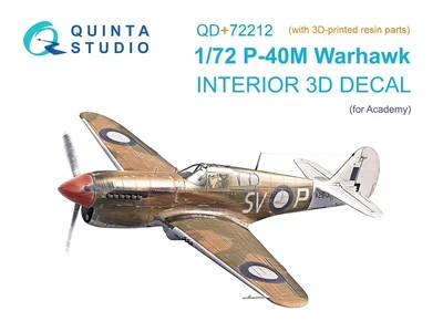 QD+72212  декали  3D интерьер кабины P-40M Warhawk (Academy) (с 3D-печатными деталями)  (1:72) 2000002201595