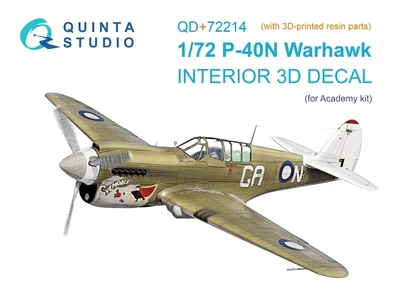 QD+72214  декали  3D Декаль интерьера кабины P-40N Warhawk (Academy) с 3D печатью  (1:72) 2000002191209