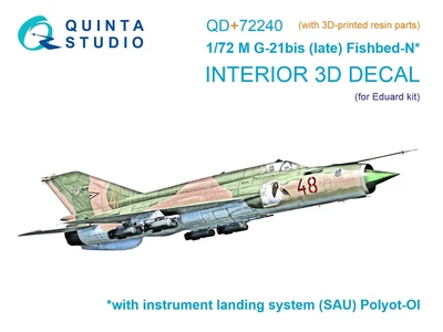 QD+72240  декали  3D Декаль интерьера кабины M&G-21БИС Поздний (Eduard) (3D деталями)  (1:72) 2000002201847