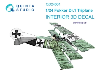 QD24001  декали  3D Декаль интерьера Fokker Dr.1 (Meng)  (1:24) 2000002053163