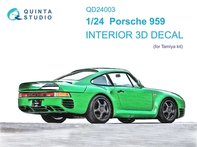 QD24003  декали  3D Декаль интерьера кабины Porsche 959 (Tamiya)  (1:24) 2000002151432