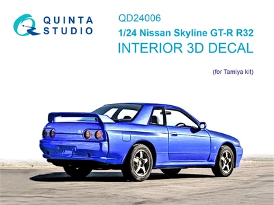 QD24006  декали 3D Декаль интерьера кабины  Nissan Skyline GT-R R32 (Tamiya)  (1:24) 2000002145943