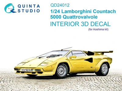 QD24012  декали  3D Декаль интерьера кабины Lamborghini Countach 5000 QV (Aoshima)  (1:24) 2000002159193