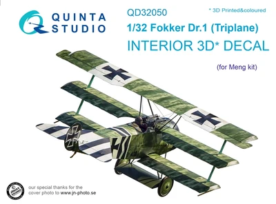 QD32050  декали  3D Декаль интерьера кабины Fokker Dr. 1 (Meng)  (1:32) 2000002119654