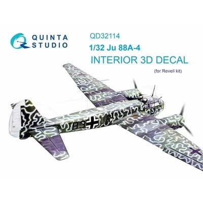 QD32114  декали  3D Декаль интерьера кабины  Ju-88A-4  (Revell)  (1:32) 2000002046769