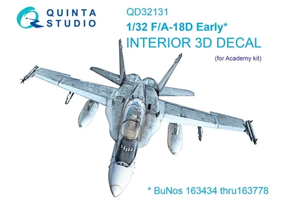 QD32131  декали  3D Декаль интерьера кабины F/A-18D Early (Academy)  (1:32) 2000002150992