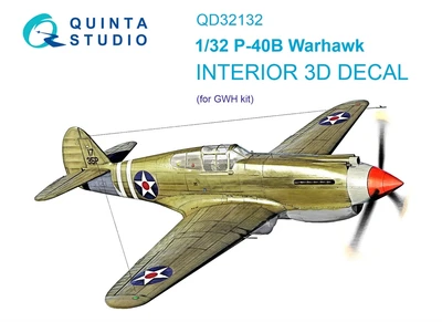 QD32132  декали  3D Декаль интерьера кабины P-40B (GWH)  (1:32) 2000002092193